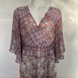 Westport Boho V Neck Flowy Sleeve Maxi Dress